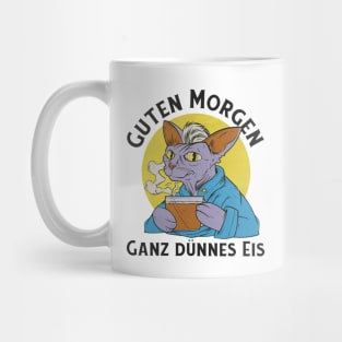 Cat drinking coffee quote Mug